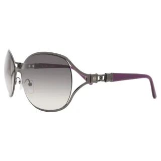 【LOEWE 羅威】西班牙皇室名媛金屬款太陽眼鏡(暗灰/紫 SLW407G-0568)