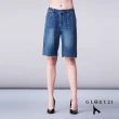 【GLORY21】速達-網路獨賣款-側邊刺繡五分牛仔短褲(藍色)