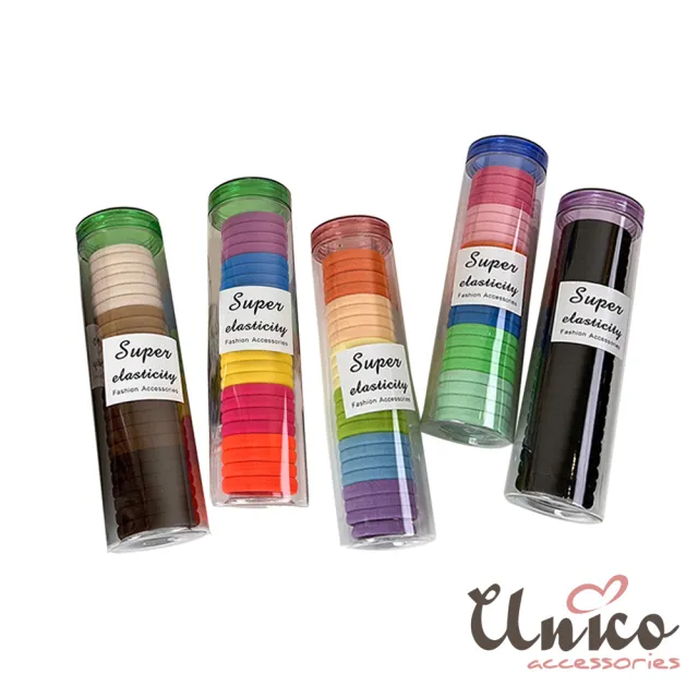 【UNICO】無接縫基本款高彈力彩色毛巾髮圈-24入(配件/飾品)