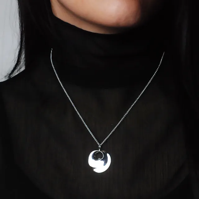 【Georg Jensen 喬治傑生】Hidden Heart 純銀項鍊-小