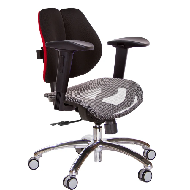 GXG 吉加吉 低雙背網座 鋁腳/4D金屬扶手 電腦椅(TW