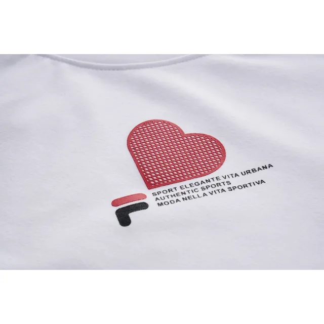 【FILA官方直營】#幻遊世界 女款 短版 短袖圓領T恤-白(5TEY-1426-WT)