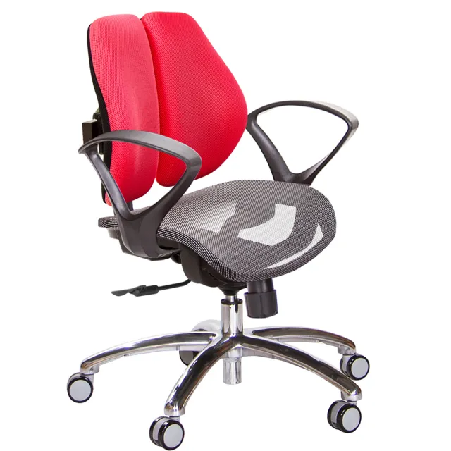 【GXG 吉加吉】低雙背網座 鋁腳/D字扶手 電腦椅(TW-2803 LU4)