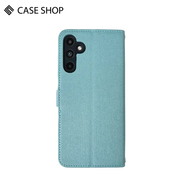 【CASE SHOP】Samsung A15 前收納皮套背帶組-藍(內附背帶掛繩、解放你的雙手)