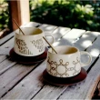 【Life shop】復古陶瓷咖啡杯套組 / 340ml(咖啡杯 咖啡杯組 交換禮物 禮品贈送 陶瓷咖啡杯)