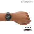 【EMPORIO ARMANI  官方直營】Renato 時尚神秘灰魅力計時手錶 槍灰色不鏽鋼鍊帶 43MM AR11531