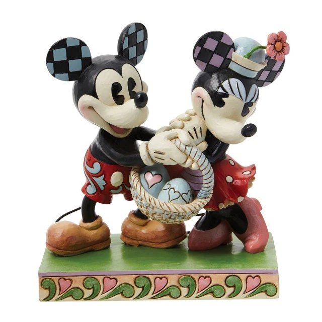 Enesco 精品家飾 Disney 迪士尼 米奇和米妮春暖花開復活節彩蛋居家擺飾