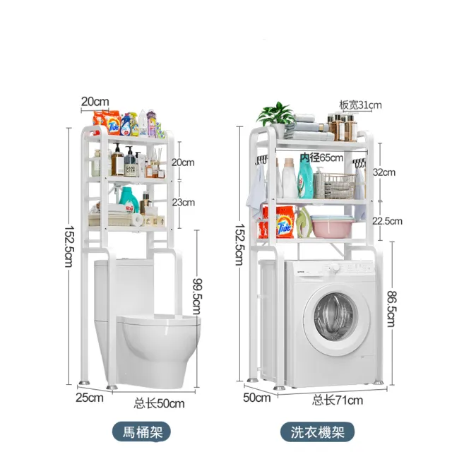 【E家工廠】洗衣機置物架 洗衣機架 多層洗衣機置物架 折疊洗衣機架(392-HB折叠洗衣机折叠架（白色）)