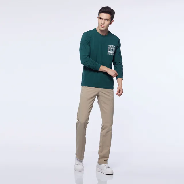 【NAUTICA】男裝 舒適素面彈性長褲(卡其)