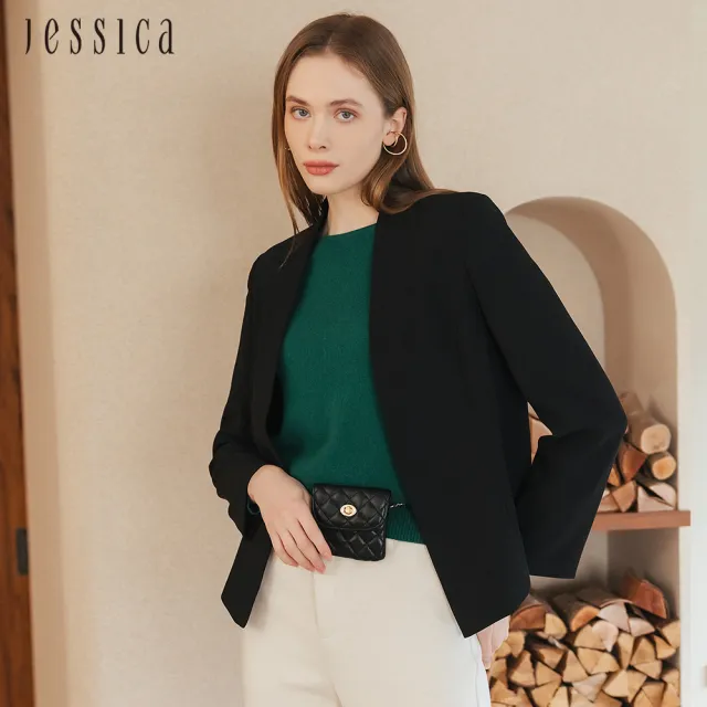 【JESSICA】簡約氣質顯瘦通勤長袖西裝外套J35019