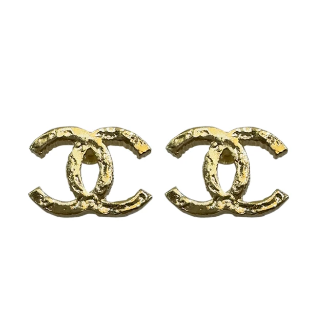 CHANEL 香奈兒 CC Logo 大小水鑽鑲飾針式耳環(