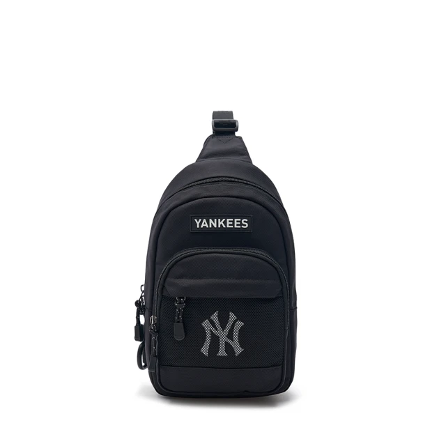 【MLB】童裝 斜背包 肩背包 兒童包包 紐約洋基隊(7ASGB024N-50BKS)