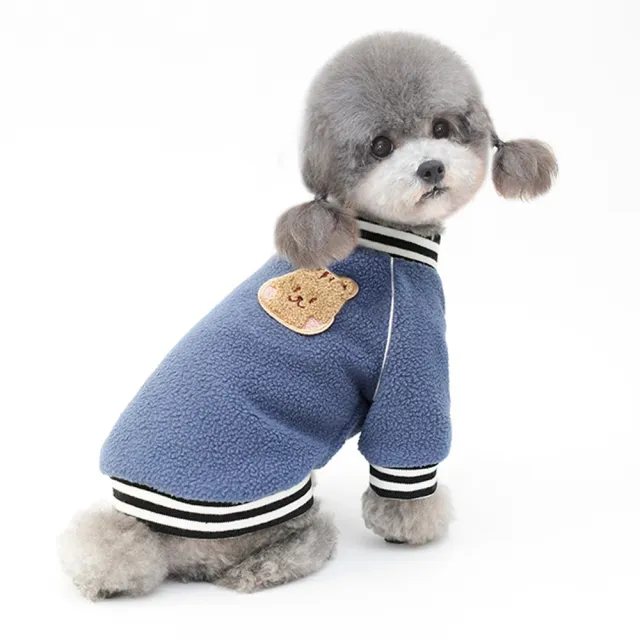 【pettrip】繡花加厚搖粒絨兩腳衣(秋冬款寵物服飾 貓狗衣服 保暖舒適)