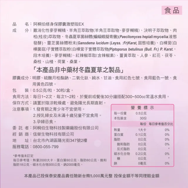 【ATB 阿桐伯】修身保新極濃升級EX膠囊X5盒(30粒/盒;楊繡惠推薦)