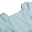 【OUWEY 歐薇】微甜時尚方領泡泡袖造型綁帶洋裝3213167020(淺藍)
