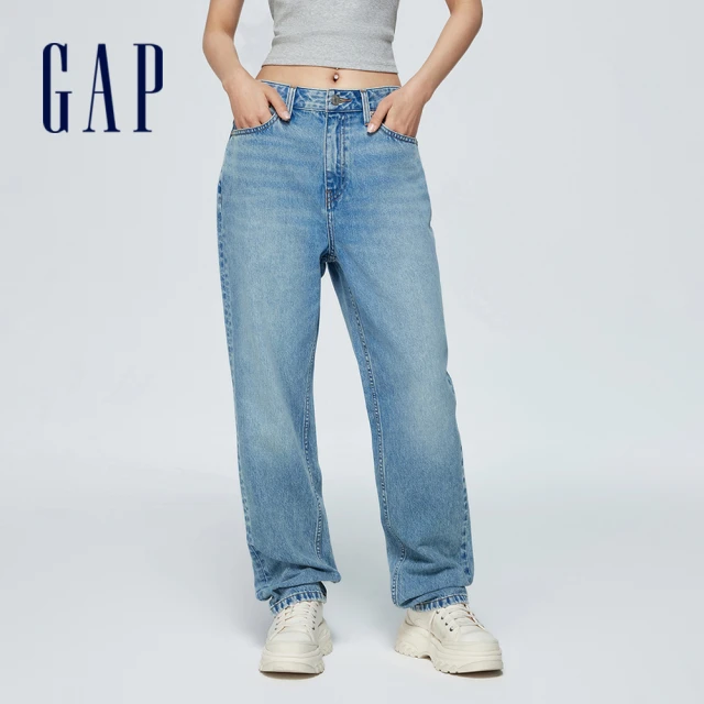 【GAP】女裝 直筒牛仔褲-淺藍色(892180)