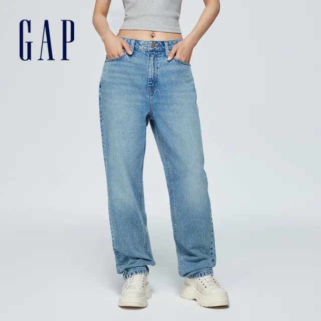 【GAP】女裝 直筒牛仔褲-淺藍色(892180)