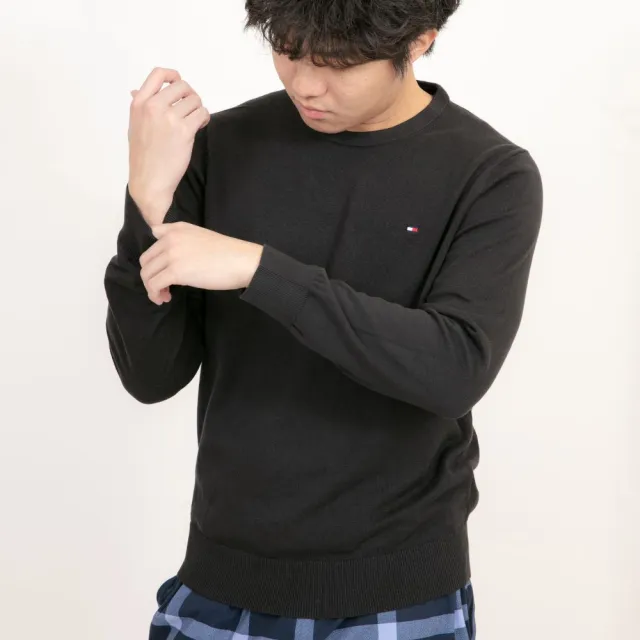 【Tommy Hilfiger】Tommy Hilfiger 針織毛衣 刺繡logo 縮口 針織 長袖 毛衣(針織毛衣9230CS1)