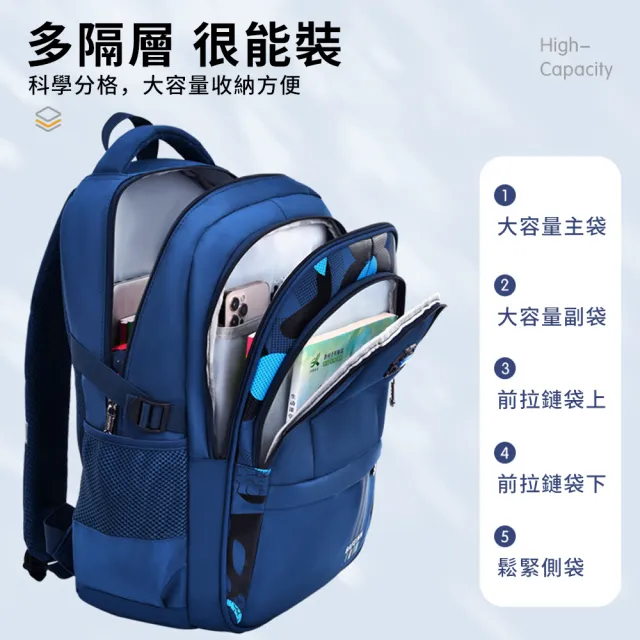 【Starshop】減壓護脊兒童書包 輕量學生書包 國小/國中 男童雙肩後背包(開學禮物)
