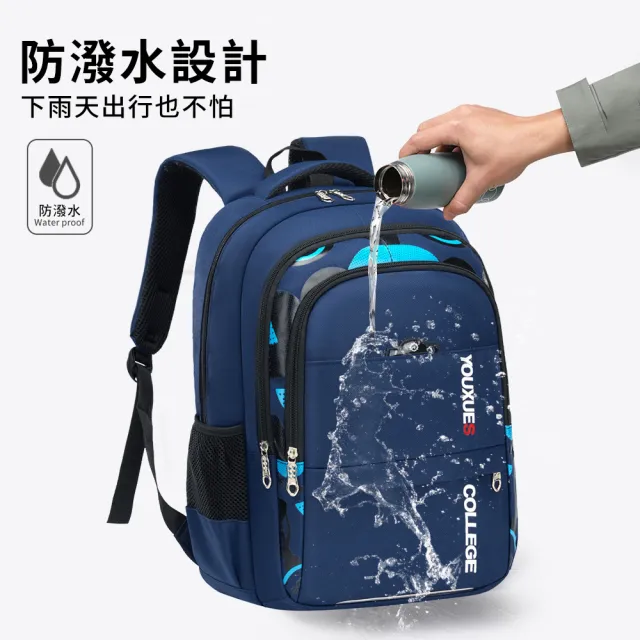 【Starshop】男童印花雙肩後背包 減負護脊 超輕量 學生書包 兒童書包 國小雙肩背包 1-6年級(開學禮物)