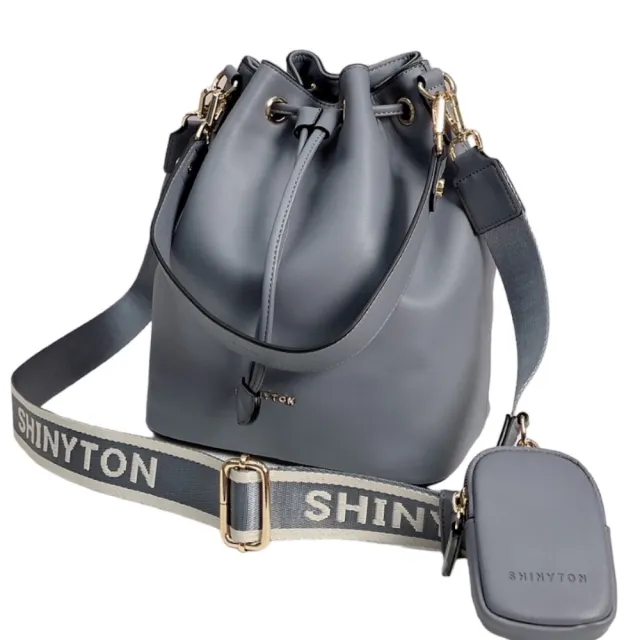 【SHINYTON】109009水桶包（附零錢包）☆側背包、手提包、兩用包、肩背包、斜背包、托特包、零錢包