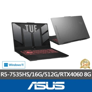 【ASUS 華碩】17.3吋R5 RTX4060電競筆電(FA707NV-0022B7535HS/R5-7535HS/16G/512G/W11)