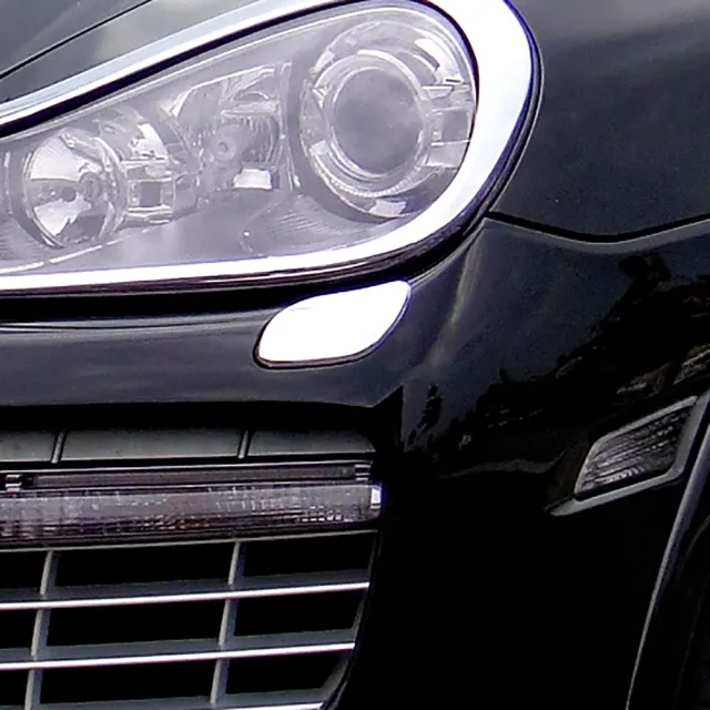 【IDFR】Porsche 保時捷 Cayenne 凱宴 2006~2010 鍍鉻銀 洗燈噴水蓋貼(Cayenne 凱宴 957 車身改裝)