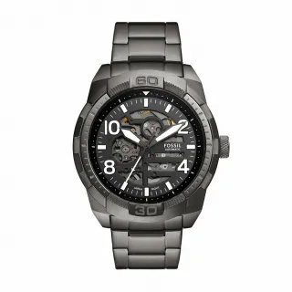 【FOSSIL 官方旗艦館】Bronson 布朗森系列鏤空機械手錶 灰色不鏽鋼錶帶 48MM ME3255【618 限定價】