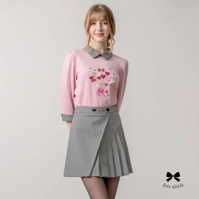 Iris Girls 艾莉詩 甜美特調花朵棉質上衣(3594