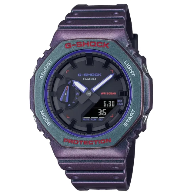 【CASIO 卡西歐】G-SHOCK 虛擬世界 遊戲玩家 八角形雙顯錶(GA-2100AH-6A)