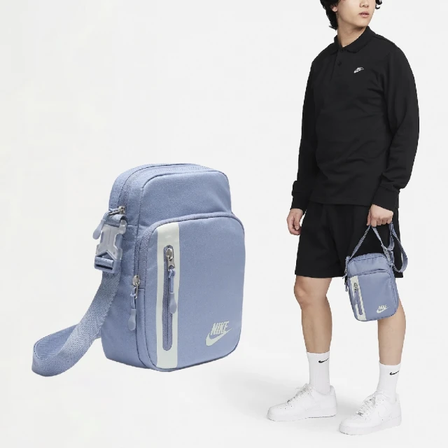 NIKE 耐吉 肩背包 Elemental Premium 男款 藍 灰 可調背帶 多夾層 小包 側背包(DN2557-493)