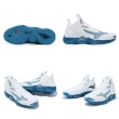 【MIZUNO 美津濃】排球鞋 Wave Momentum 3 Mid 男鞋 白 藍 中筒 緩衝 室內運動 羽排鞋 美津濃(V1GA2317-21)