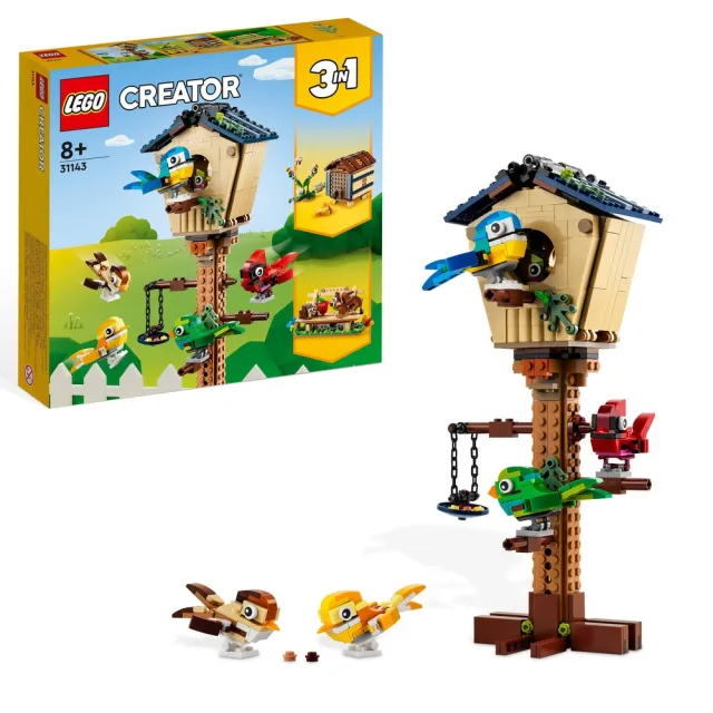 LEGO 樂高】創意百變系列3合1 31143 鳥屋(蜂巢公園長椅上的刺蝟和松鼠 