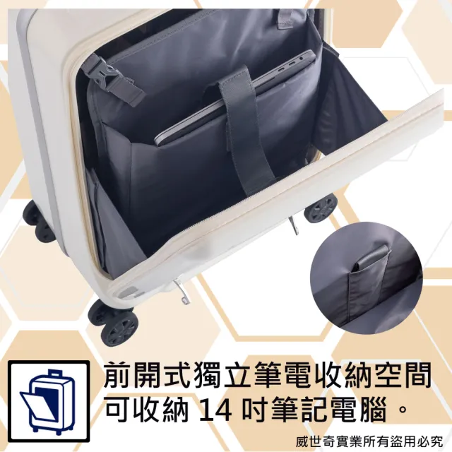 【MAXBOX】18吋 廉航首選前開式行李箱/登機箱(櫻花粉-036G)