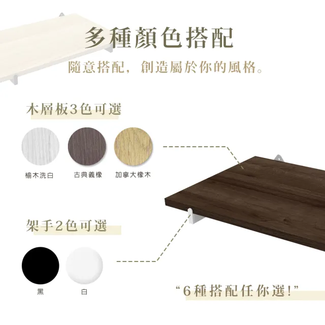 【撥撥的架子】鎖牆系列 60x35cm 木層板壁面架 書房書架 牆上置物架 多種款式可選(壁面置物架)