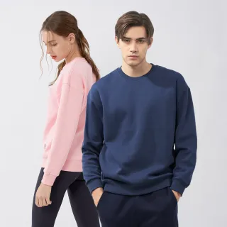 【pierre cardin 皮爾卡登】網路獨家 男女同款 落肩基本款圓領大學T(多色任選)