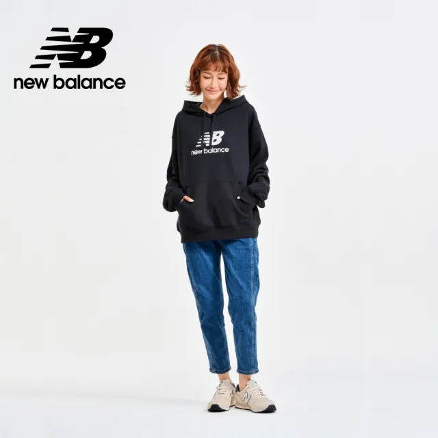 【NEW BALANCE】NB 帽T_女性_黑色_WT41504BK(美版 版型偏大)