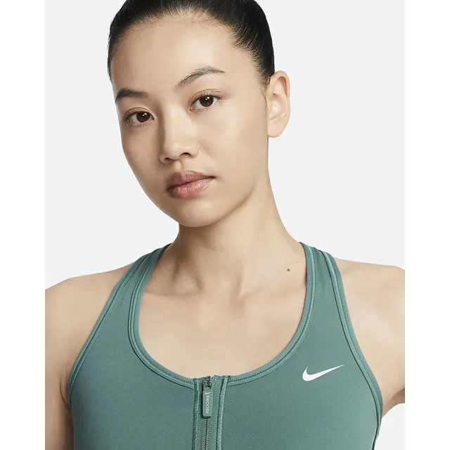 【NIKE 耐吉】Dri-FIT  運動內衣 中強度支撐 訓練 AS W NK DF SWOOSH PDED FZ BRA 女款 海岸藍(FN2732361)