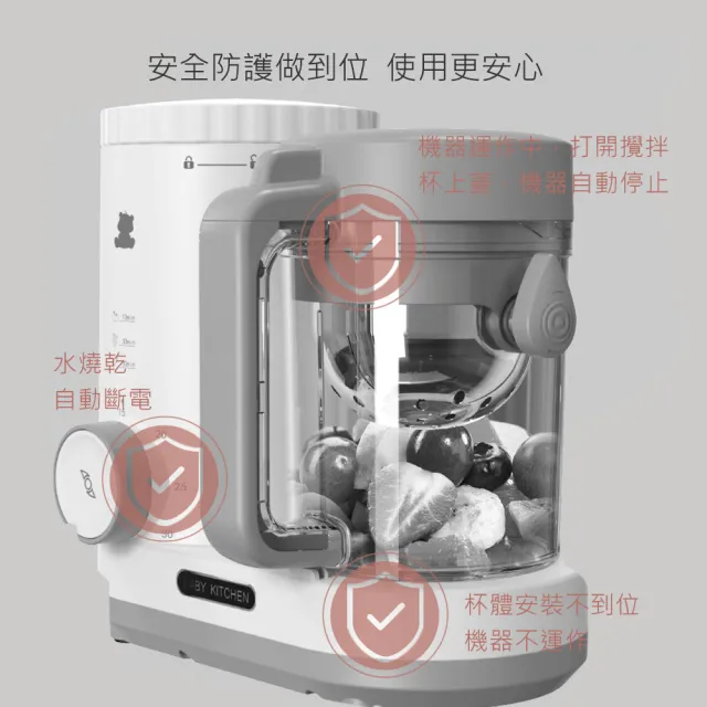 【Snowbear 小白熊】智慧營養 蒸煮研磨食物調理機(+熊本士 動動樂 316不銹鋼保溫瓶)