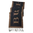 【BURBERRY 巴寶莉】80270941 經典羊毛雙色大字母LOGO圍巾(深棕色)