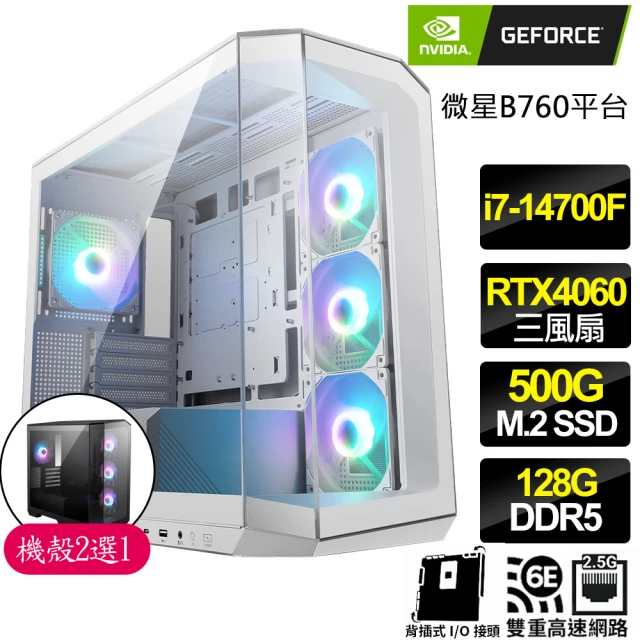 NVIDIA i7二十核Geforce RTX4060{離經叛道}背插電競電腦(i7-14700F/B760/128G/500GB)