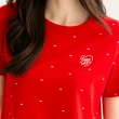 【Arnold Palmer 雨傘】女裝-情人節主題滿版刺繡T恤(紅色)