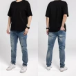 【Last Taiwan Jeans】個性破壞 彈力窄管牛仔褲(深藍、淺藍)