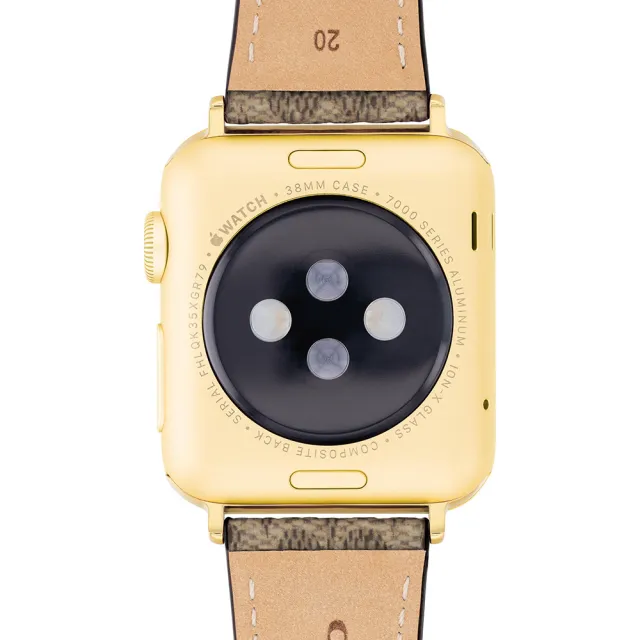 【COACH】Apple Watch 錶帶 38/41/42mm 適用 皮錶帶 - 褐色C字(不含手錶)