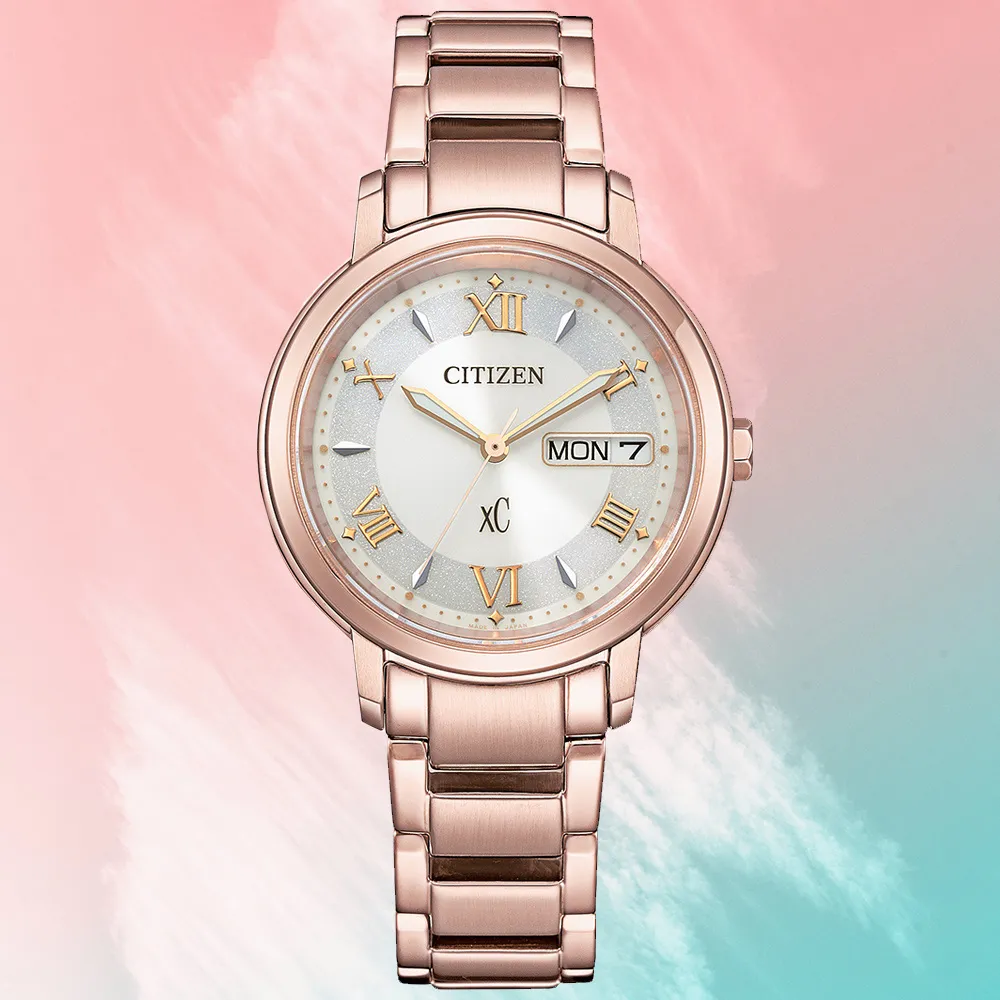【CITIZEN 星辰】xC系列 廣告款 氣質羅馬時標 光動能腕錶 禮物推薦 畢業禮物(EW2426-62A)