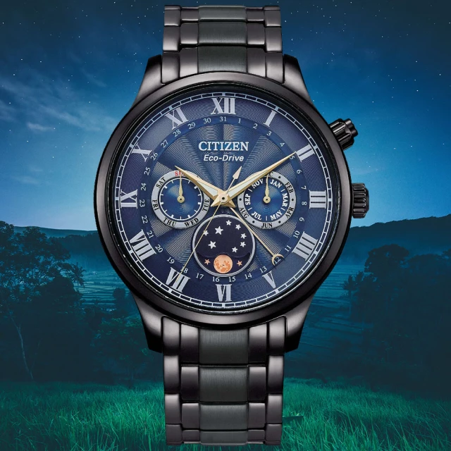 CITIZEN 星辰CITIZEN 星辰 GENTS系列 光動能 月相盈虧顯示 時尚腕錶(AP1055-87L)
