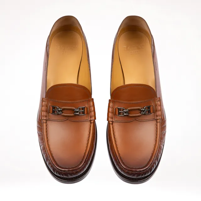 【BALLY】棕色飾1851牛皮莫卡辛鞋(bally 休閒鞋)