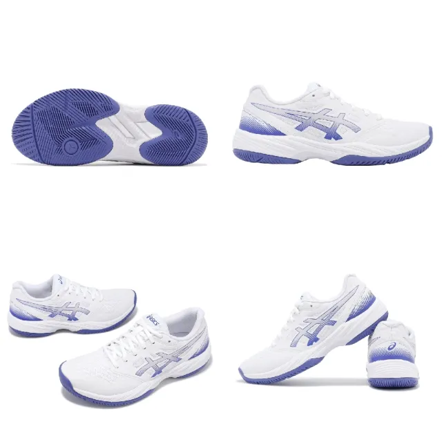 【asics 亞瑟士】羽球鞋 GEL-Court Hunter 3 女鞋 白 藍 抗扭 抓地 室內運動 運動鞋 亞瑟士(1072A090101)