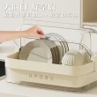 【isona】ins奶油風 雙開口 防塵 碗盤瀝水收納碗櫃(瀝水架 收納架)