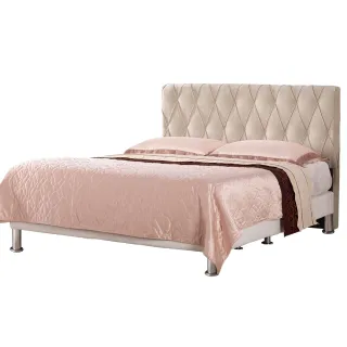 【Hampton 漢汀堡】亞曼5尺布面雙人床組-米黃(一般地區免運費/床架/雙人床)